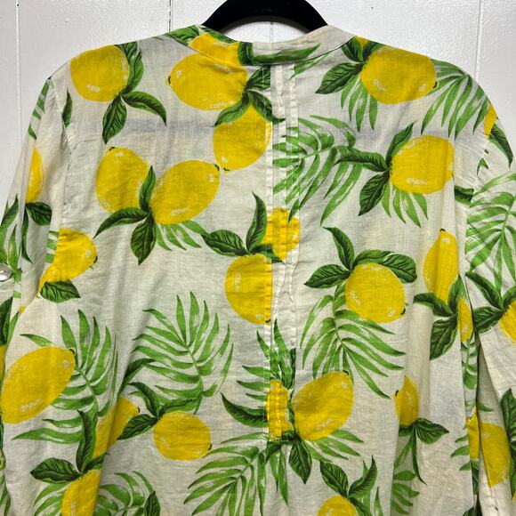 Club Z Collection Shirt Womens 1X Cotton Lightweight Tropical Beachy Coastal - Picture 7 of 12